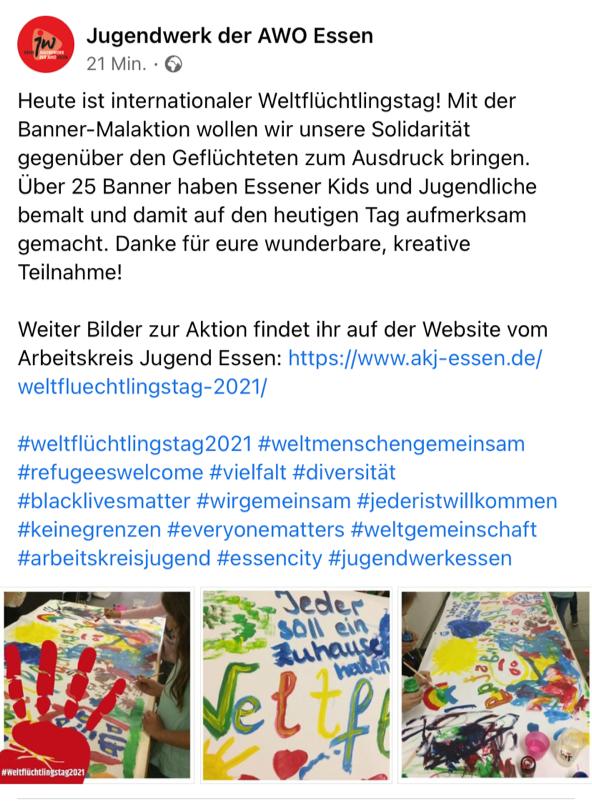 Facebook-Post  JW der AWO